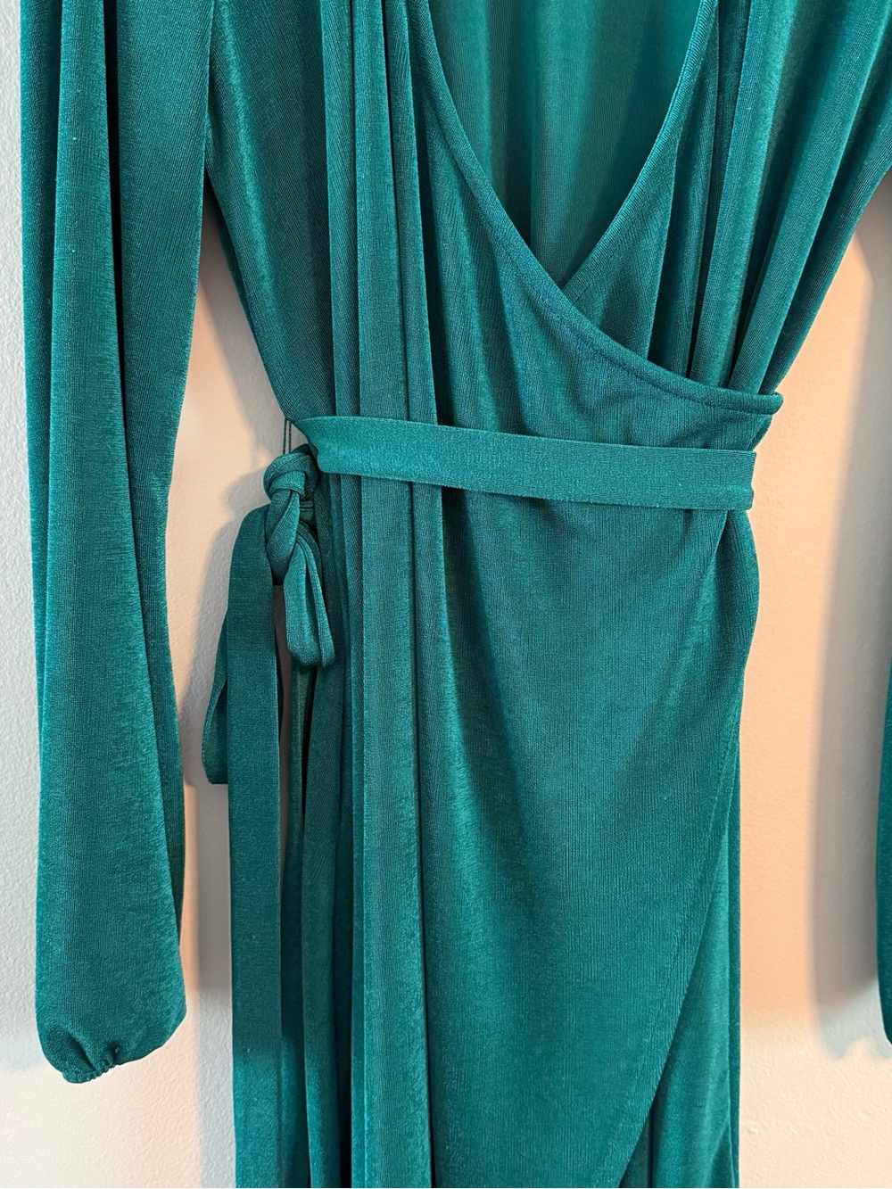 Wild Fable Green Velvet Wrap Robe Dress - Picture 3 of 9